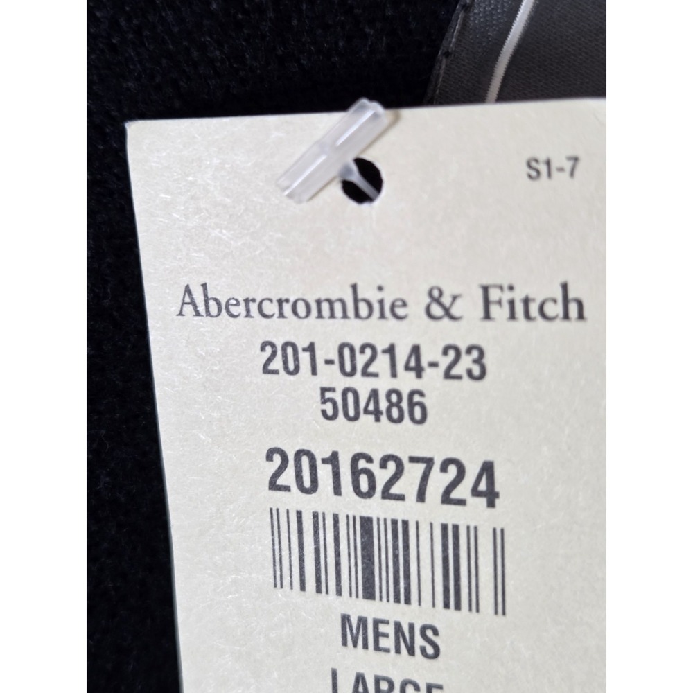 Abercrombie & Fitch Sweater Mens L Wool Mix V Neck Pullover Y2K Blue Preppy NEW - Picture 12 of 13